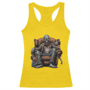 Funny #1 Dad Zombie Horror Racerback Tank Top Halloween Family Father Gift