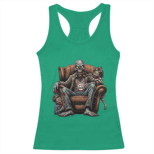 Funny #1 Dad Zombie Horror Racerback Tank Top Halloween Family Father Gift