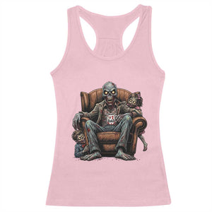 Funny #1 Dad Zombie Horror Racerback Tank Top Halloween Family Father Gift