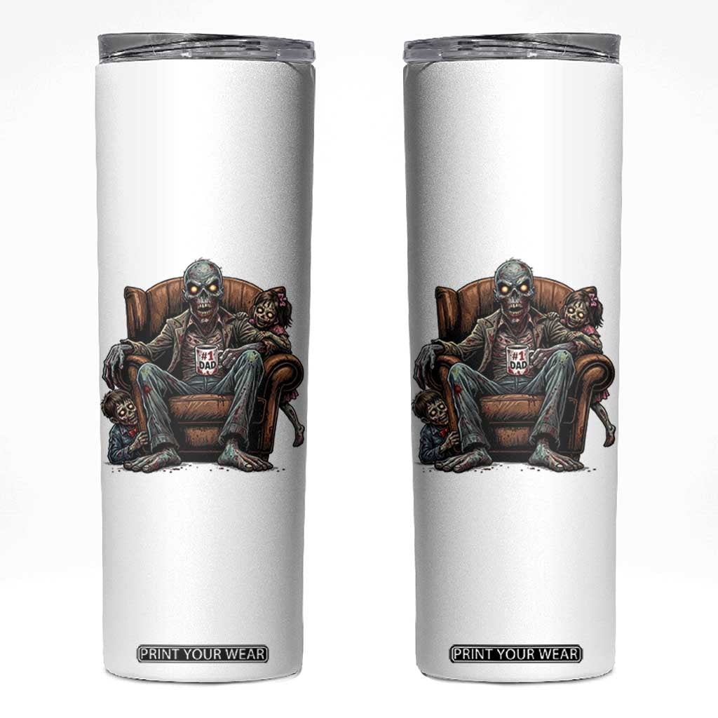 Funny #1 Dad Zombie Horror Skinny Tumbler Halloween Family Father Gift