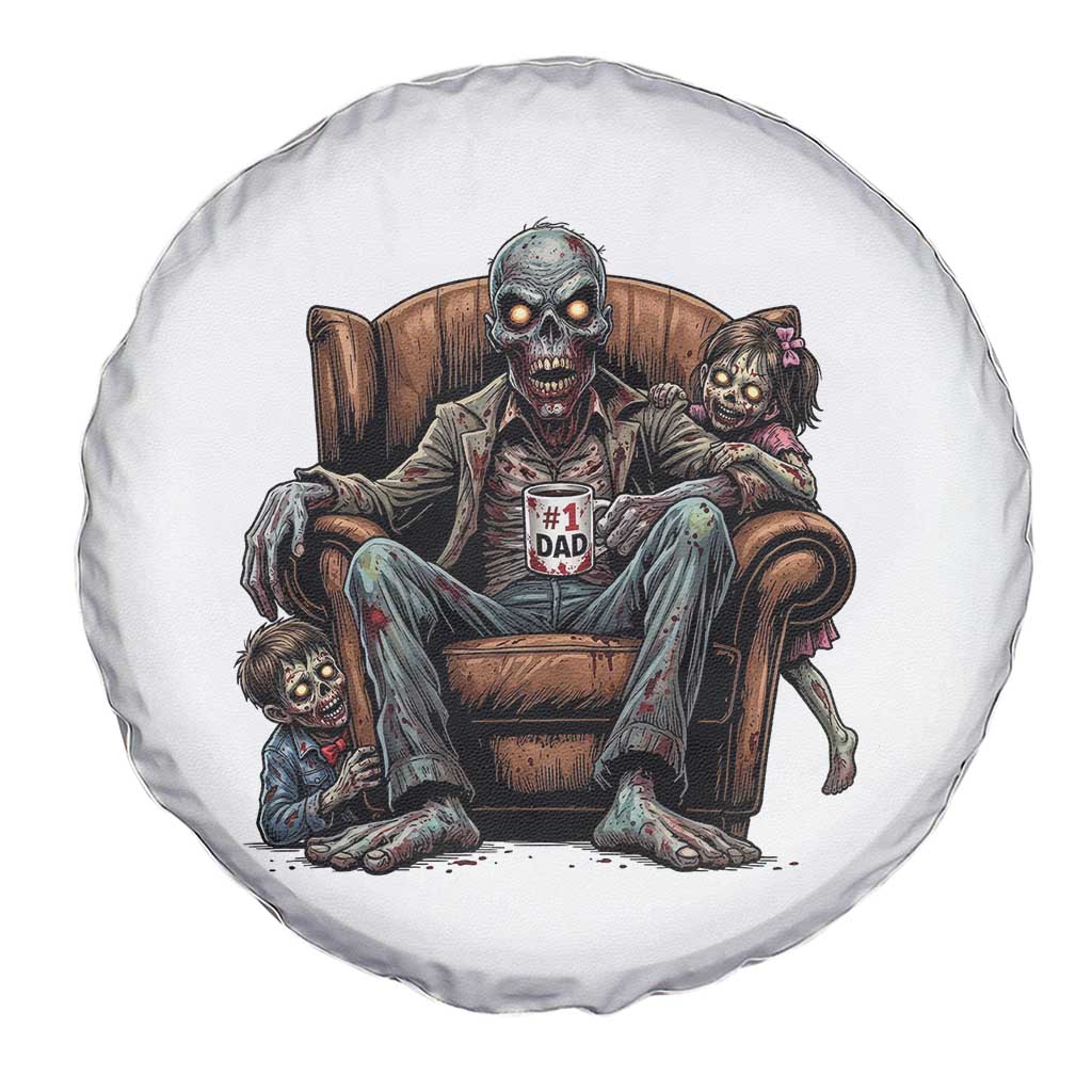 Funny #1 Dad Zombie Horror Spare Tire Cover Halloween Family Father Gift