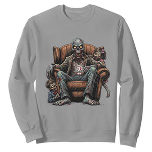 Funny #1 Dad Zombie Horror Sweatshirt Halloween Family Father Gift