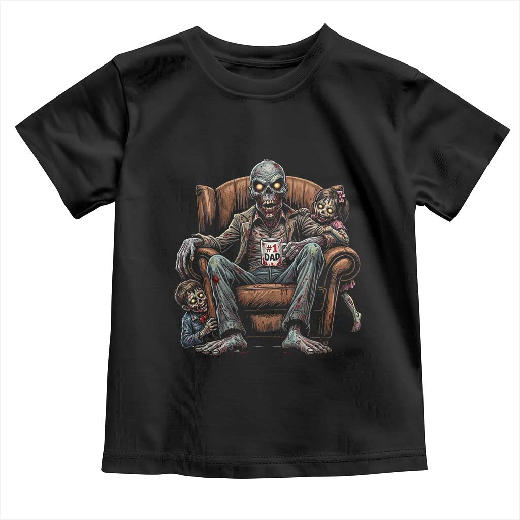 Funny #1 Dad Zombie Horror Toddler T Shirt Halloween Family Father Gift