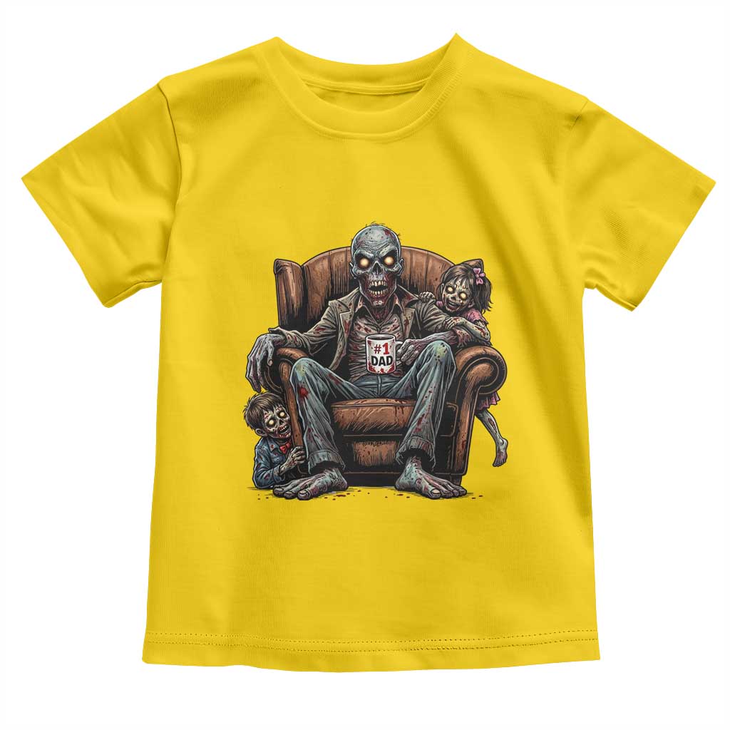 Funny #1 Dad Zombie Horror Toddler T Shirt Halloween Family Father Gift