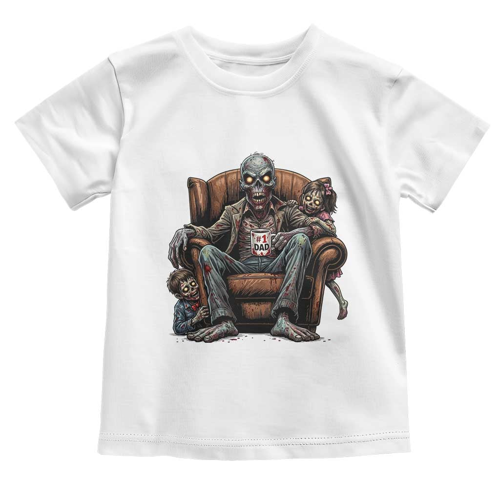 Funny #1 Dad Zombie Horror Toddler T Shirt Halloween Family Father Gift