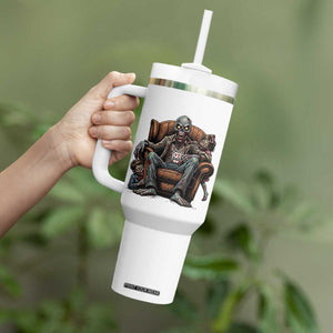Funny #1 Dad Zombie Horror Tumbler With Handle Halloween Family Father Gift