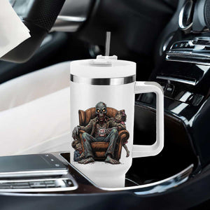 Funny #1 Dad Zombie Horror Tumbler With Handle Halloween Family Father Gift