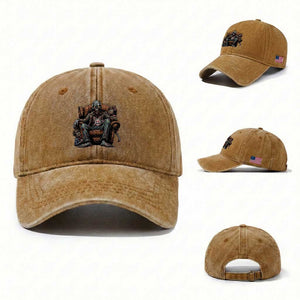 Funny #1 Dad Zombie Horror Washed Cotton Baseball Cap Halloween Family Father Gift