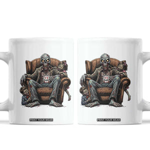 Funny #1 Dad Zombie Horror Coffee Mug Halloween Family Father Gift