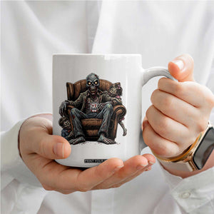 Funny #1 Dad Zombie Horror Coffee Mug Halloween Family Father Gift