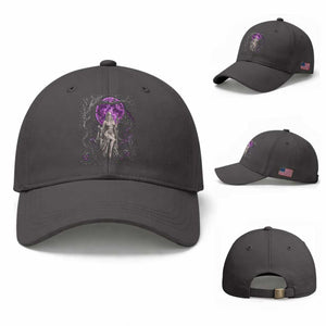 Mystical Ghost Girl Halloween Baseball Cap Gothic Purple Moon Haunted Castle Art