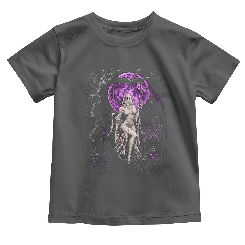 Mystical Ghost Girl Halloween Toddler T Shirt Gothic Purple Moon Haunted Castle Art