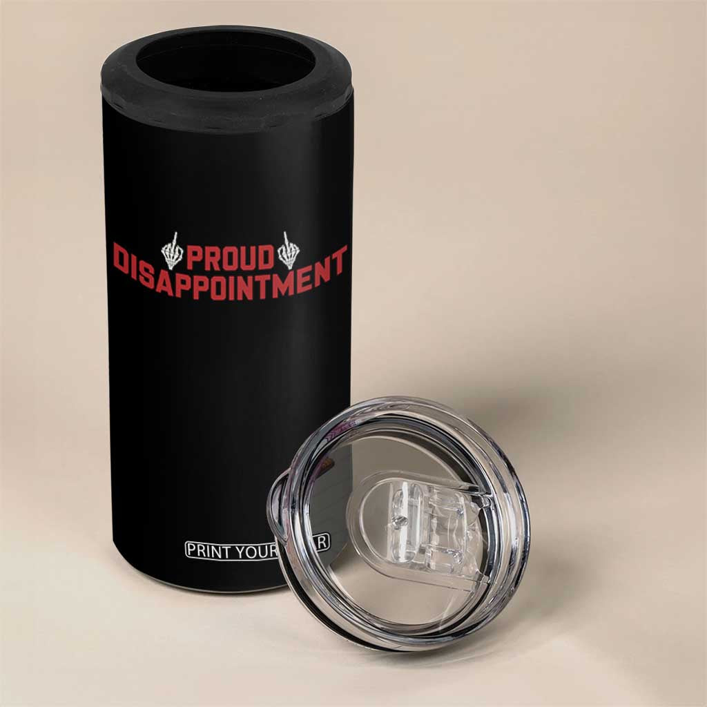 Proud Disappointment Skeleton Middle Fingers Badge 4 in 1 Can Cooler Tumbler Funny Sarcastic Dark Humor TS12 Print Your Wear