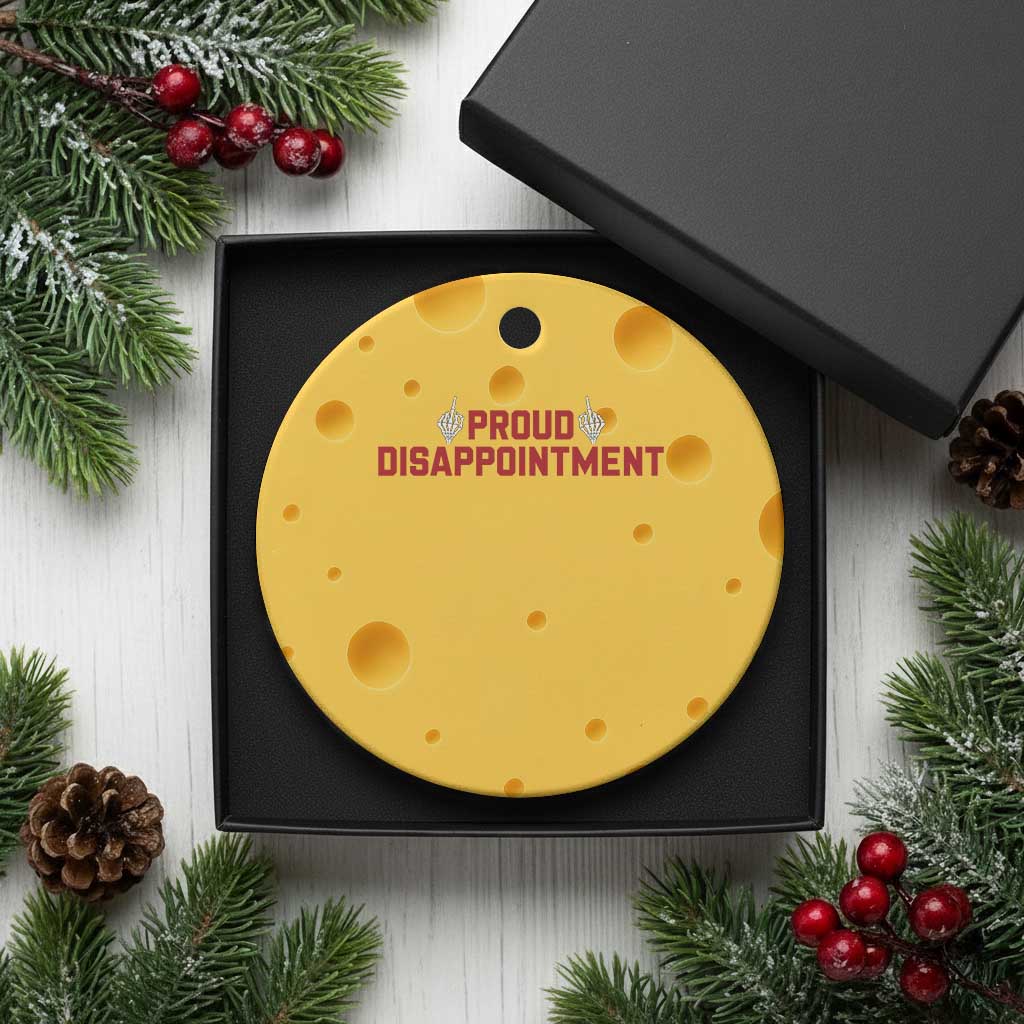 Proud Disappointment Skeleton Middle Fingers Badge Ceramic Ornament Funny Sarcastic Dark Humor