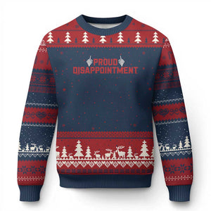 Proud Disappointment Skeleton Middle Fingers Badge Ugly Christmas Sweater Funny Sarcastic Dark Humor