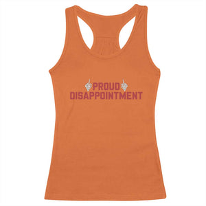 Proud Disappointment Skeleton Middle Fingers Badge Racerback Tank Top Funny Sarcastic Dark Humor