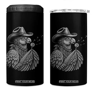 Funny Cowboy Hoatzin 4 in 1 Can Cooler Tumbler Blowing Dandelion Western Bird Gift TS12 One Size: 16 oz Black Print Your Wear