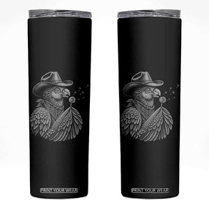 Funny Cowboy Hoatzin Skinny Tumbler Blowing Dandelion Western Bird Gift TS12 Black Print Your Wear