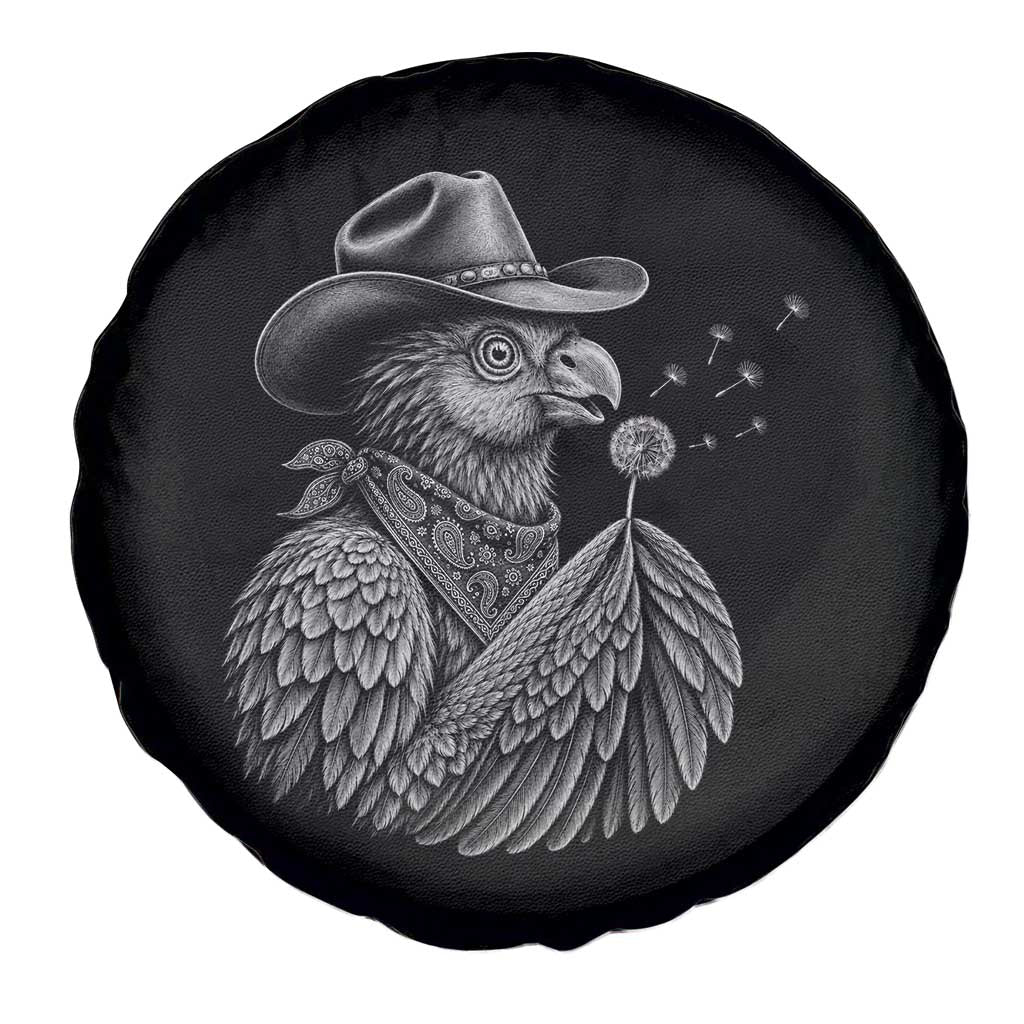 Funny Cowboy Hoatzin Spare Tire Cover Blowing Dandelion Western Bird Gift TS12 Print Your Wear