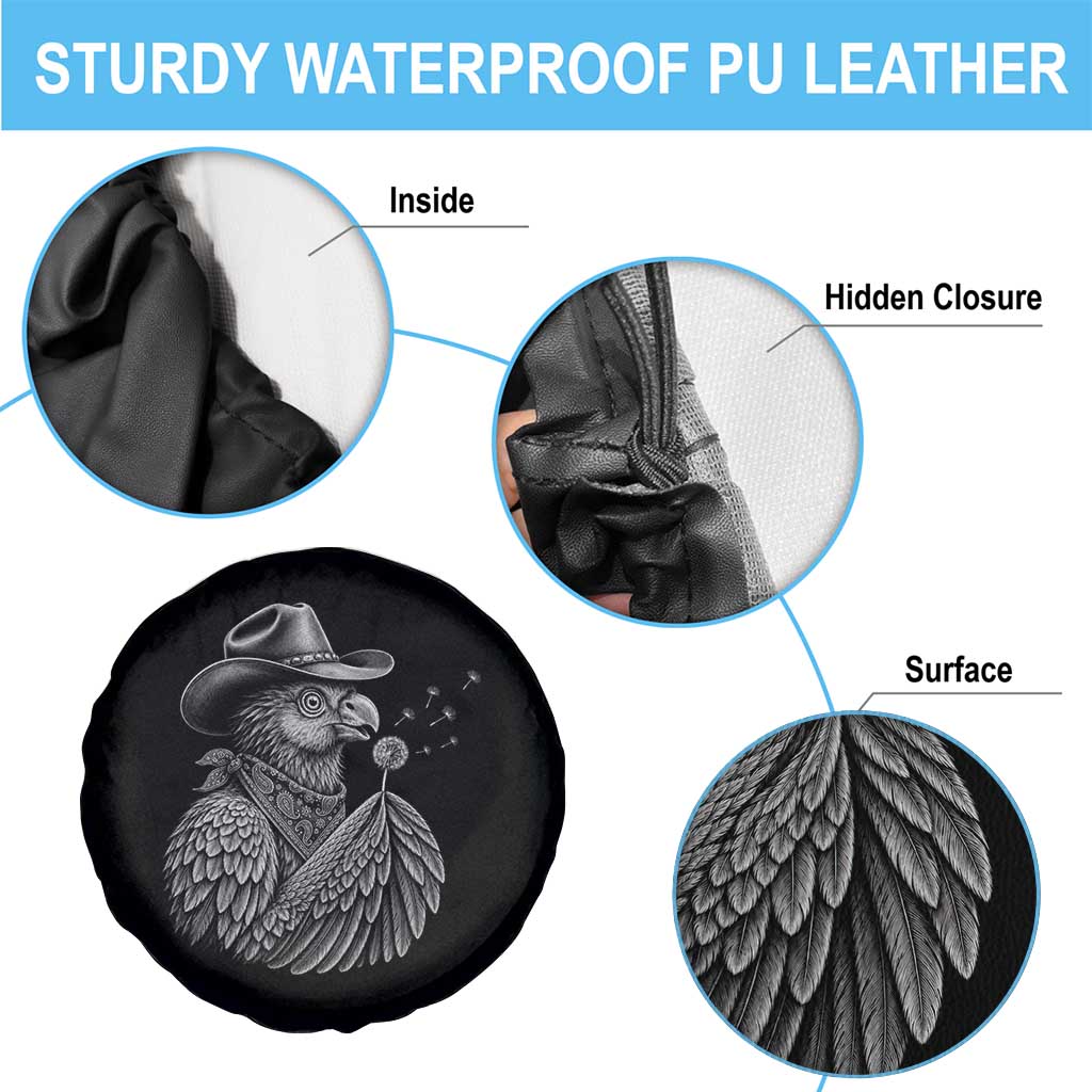 Funny Cowboy Hoatzin Spare Tire Cover Blowing Dandelion Western Bird Gift TS12 Print Your Wear