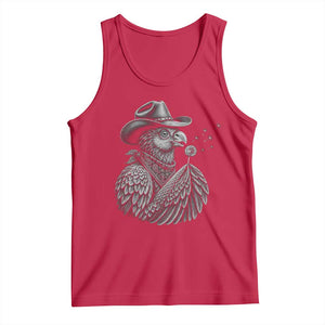 Funny Cowboy Hoatzin Tank Top Blowing Dandelion Western Bird Gift