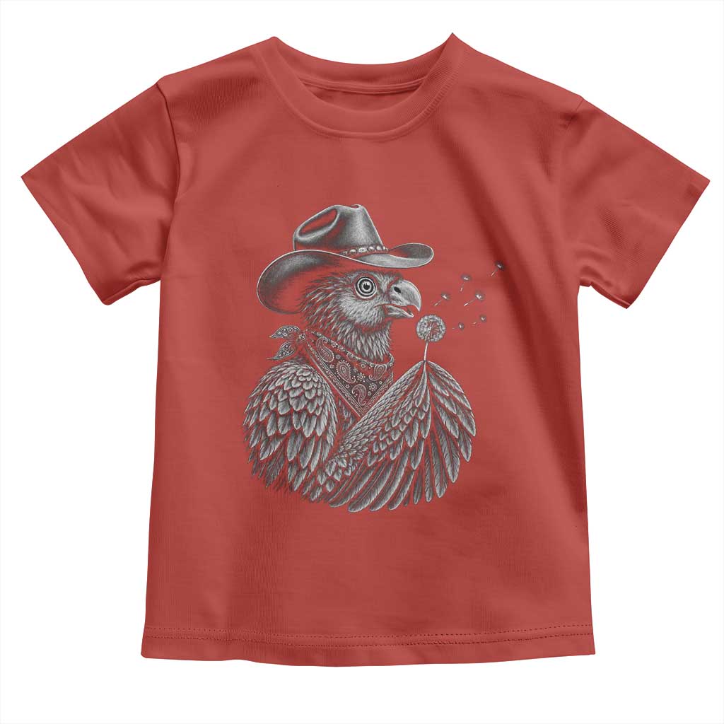 Funny Cowboy Hoatzin Toddler T Shirt Blowing Dandelion Western Bird Gift