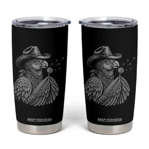 Funny Cowboy Hoatzin Tumbler Cup Blowing Dandelion Western Bird Gift TS12 Black Print Your Wear