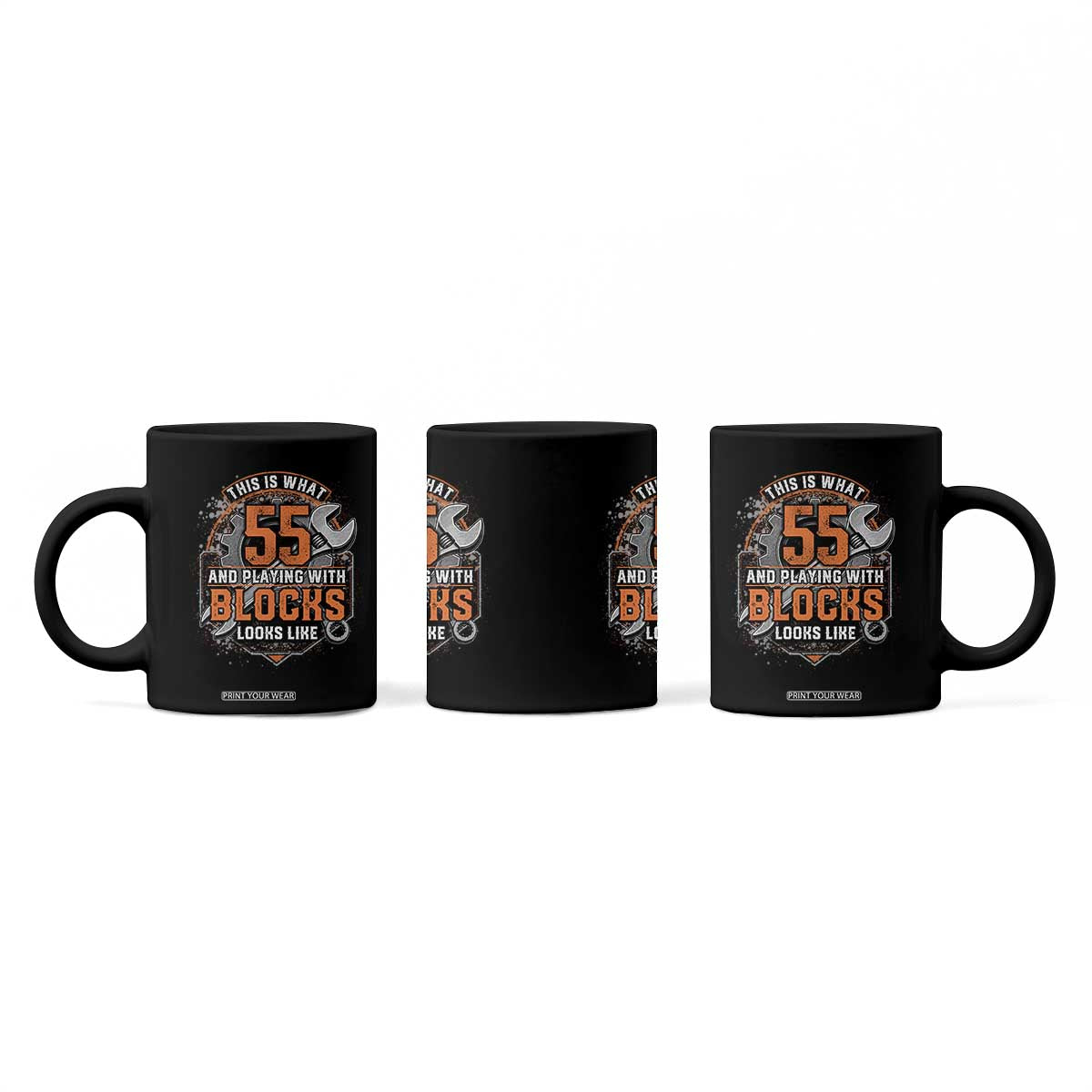 Funny 55th Birthday Mechanic Coffee Mug This Is What 55 And Playing With Blocks Looks Like TS12 Print Your Wear