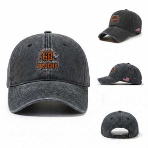 Funny 60th Birthday Mechanic Washed Cotton Baseball Cap This Is What 60 And Playing With Blocks Looks Like