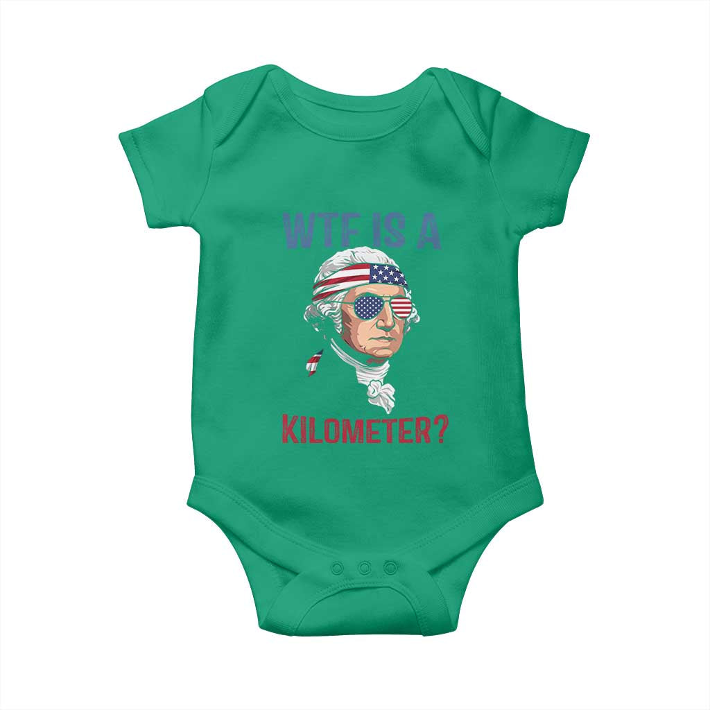 WTF is A Kilometer Baby Onesie Funny 4th of July Founding Father