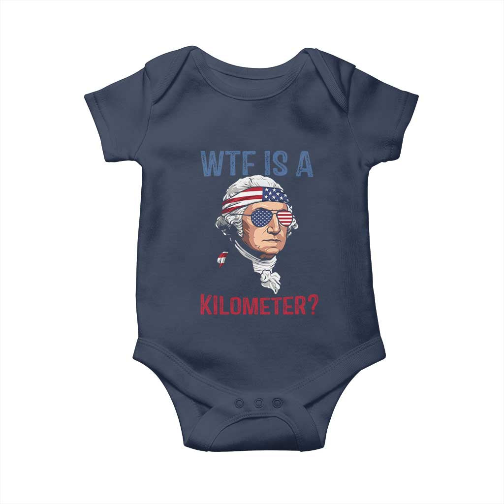 WTF is A Kilometer Baby Onesie Funny 4th of July Founding Father