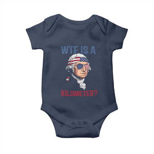 WTF is A Kilometer Baby Onesie Funny 4th of July Founding Father