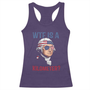 WTF is A Kilometer Racerback Tank Top Funny 4th of July Founding Father