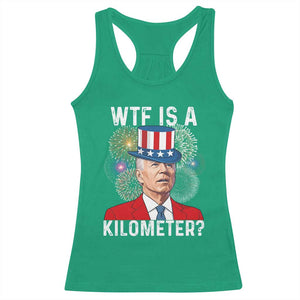 WTF is A Kilometer Racerback Tank Top Funny 4th of July