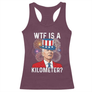 WTF is A Kilometer Racerback Tank Top Funny 4th of July