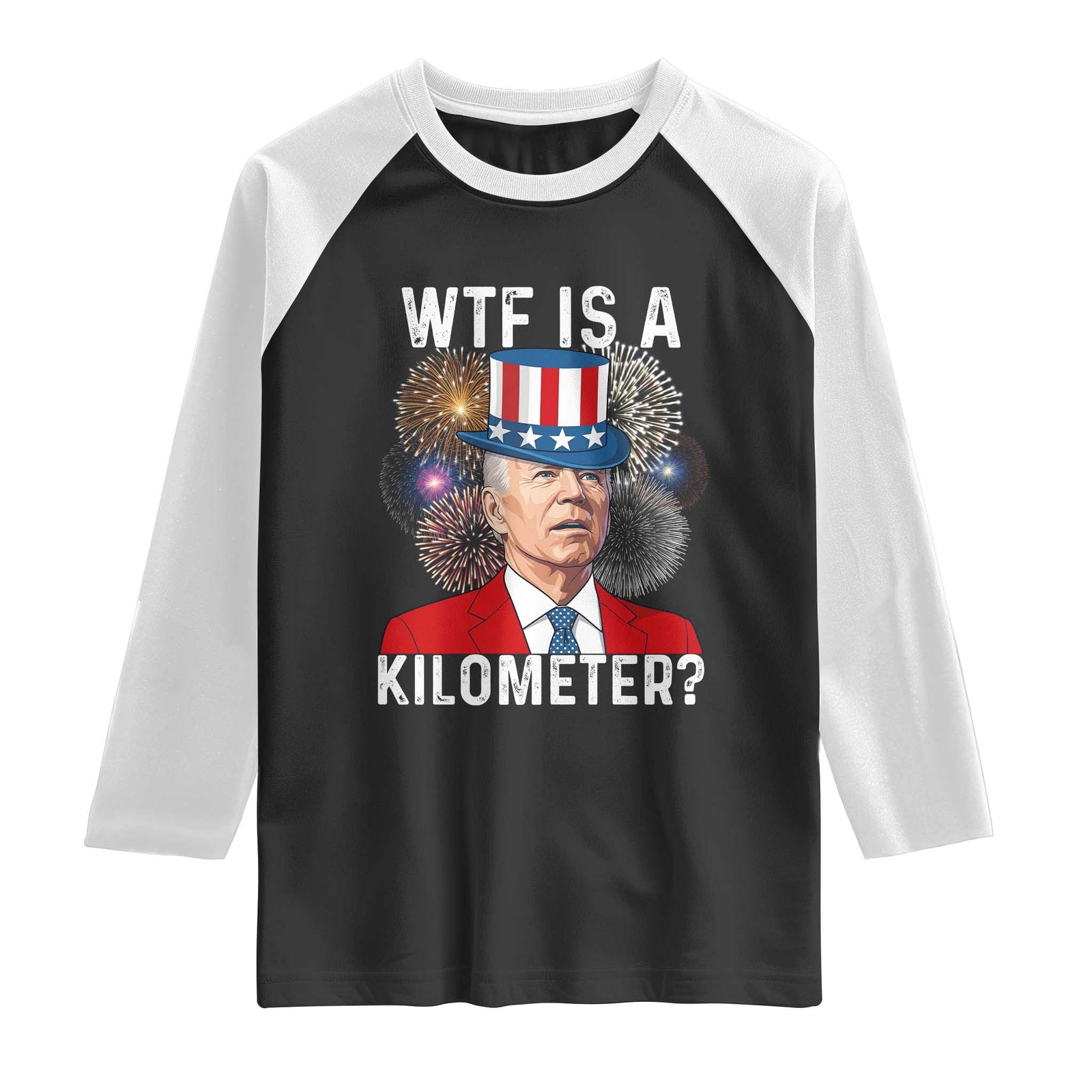 WTF is A Kilometer Raglan Shirt Funny 4th of July TS14 Black White Print Your Wear