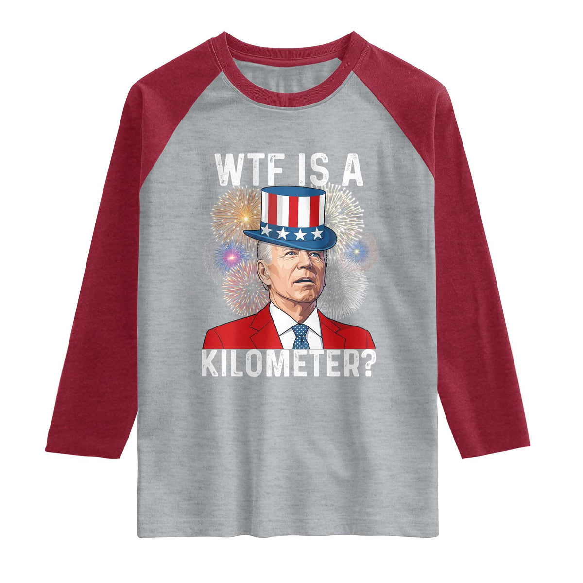 WTF is A Kilometer Raglan Shirt Funny 4th of July