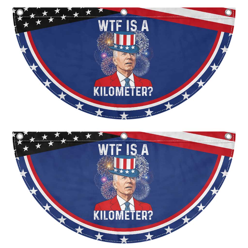 WTF is A Kilometer Patriotic Fan Flag Funny 4th of July TS14 2pcs pack Classic Navy Print Your Wear
