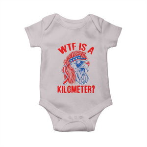WTF is A Kilometer Baby Onesie Patriotic Eagle 4th of July USA American Flag