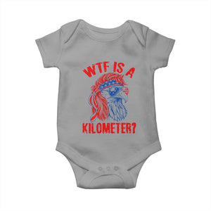 WTF is A Kilometer Baby Onesie Patriotic Eagle 4th of July USA American Flag