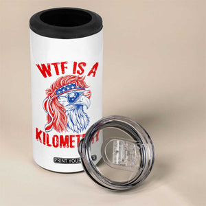 WTF is A Kilometer 4 in 1 Can Cooler Tumbler Patriotic Eagle 4th of July USA American Flag