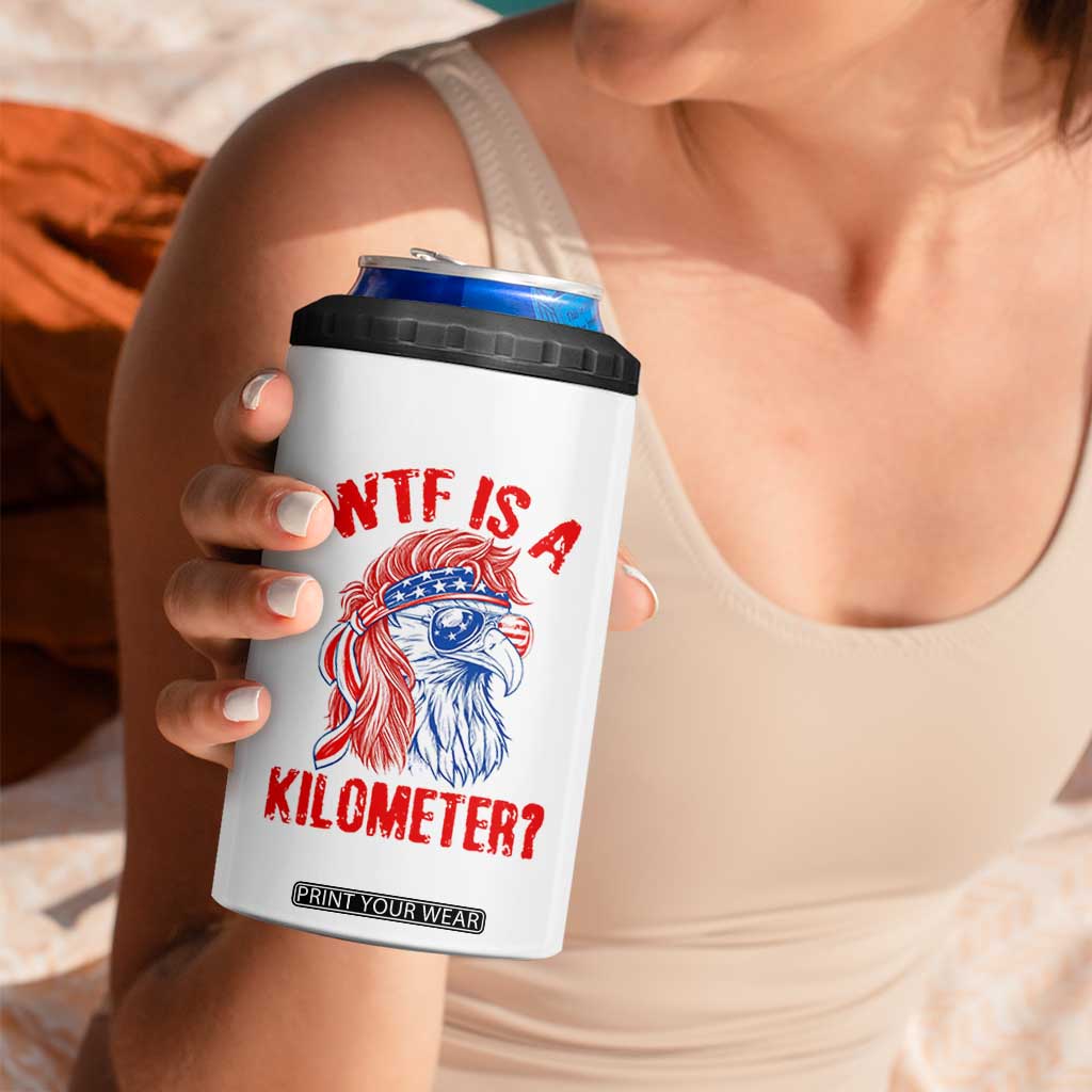 WTF is A Kilometer 4 in 1 Can Cooler Tumbler Patriotic Eagle 4th of July USA American Flag