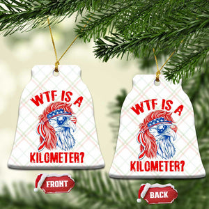 WTF is A Kilometer Ceramic Ornament Patriotic Eagle 4th of July USA American Flag