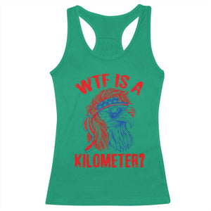 WTF is A Kilometer Racerback Tank Top Patriotic Eagle 4th of July USA American Flag