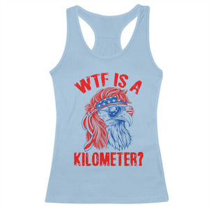 WTF is A Kilometer Racerback Tank Top Patriotic Eagle 4th of July USA American Flag
