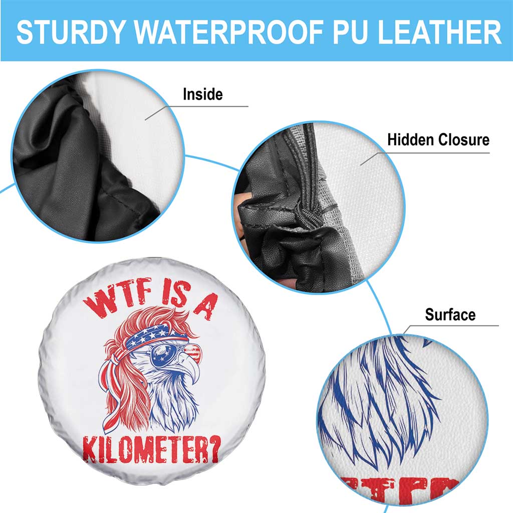 WTF is A Kilometer Spare Tire Cover Patriotic Eagle 4th of July USA American Flag