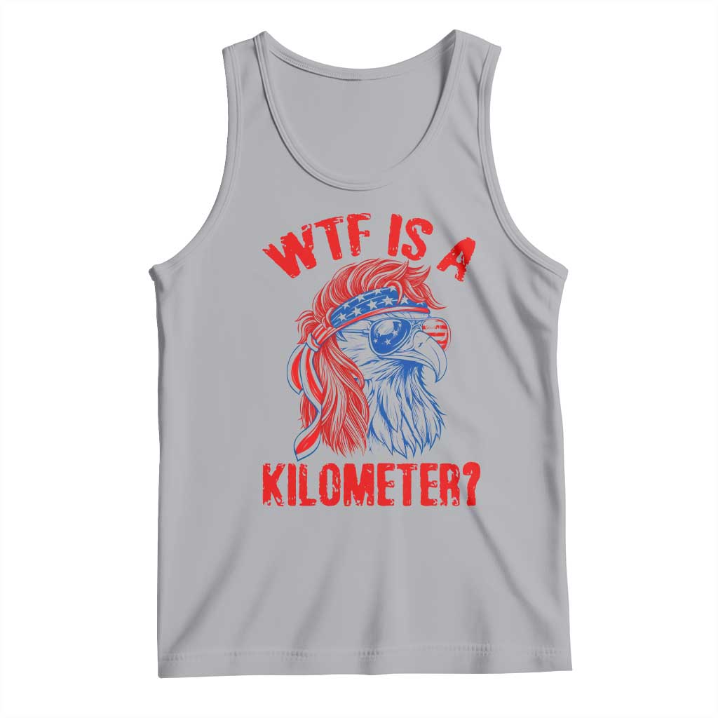 WTF is A Kilometer Tank Top Patriotic Eagle 4th of July USA American Flag