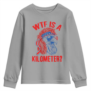 WTF is A Kilometer Youth Sweatshirt Patriotic Eagle 4th of July USA American Flag