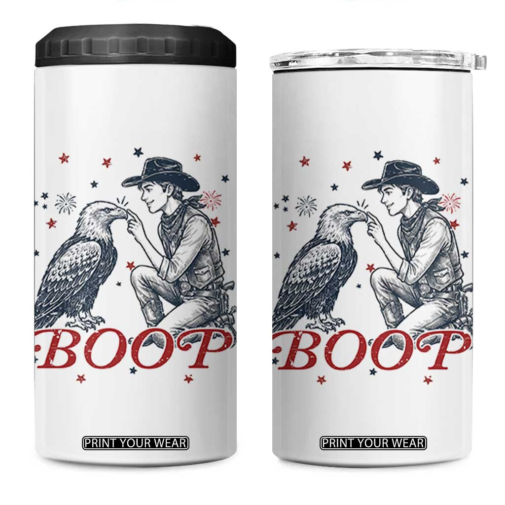 Boop Eagle 4 in 1 Can Cooler Tumbler Western Cowboy Patriotic 4th of July