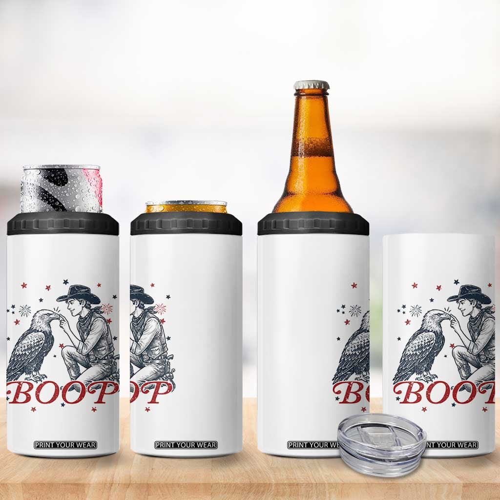 Boop Eagle 4 in 1 Can Cooler Tumbler Western Cowboy Patriotic 4th of July